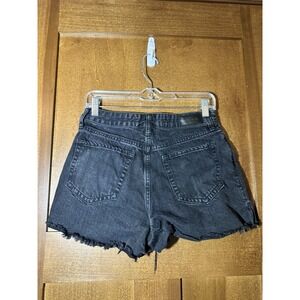 Hollister Ultra High Rise Relaxed Vintage Black Distressed Shorts W27 Size 5